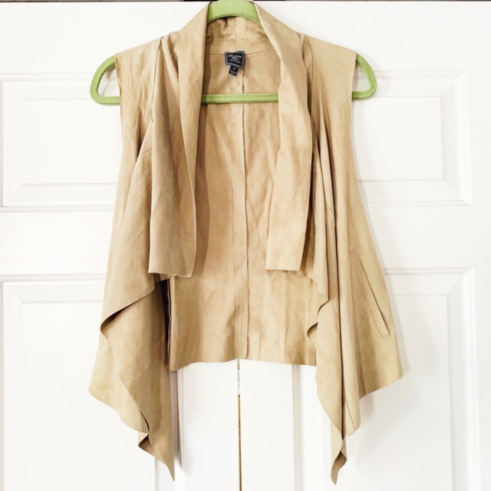 Seventy Two Changes Suede Camel Vest Size Medium